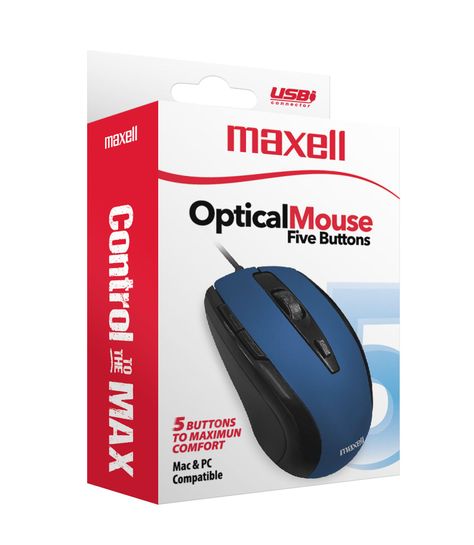 Mouse Óptico Maxell 5 Botones MOWR-105 Azul-2