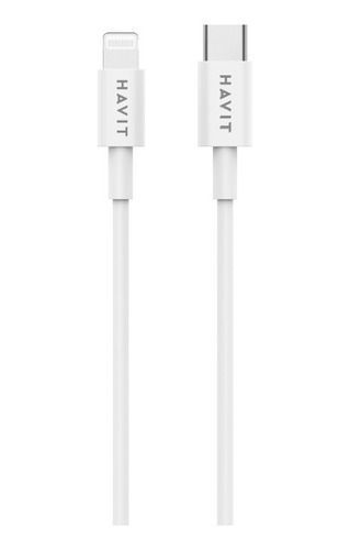 Cable Tipo C A Lightning Havit 1.2 Metros 2.4a RH13 Blanco-0
