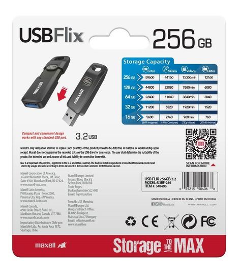 Pendrive Maxell FLIX 256GB 3.2-3