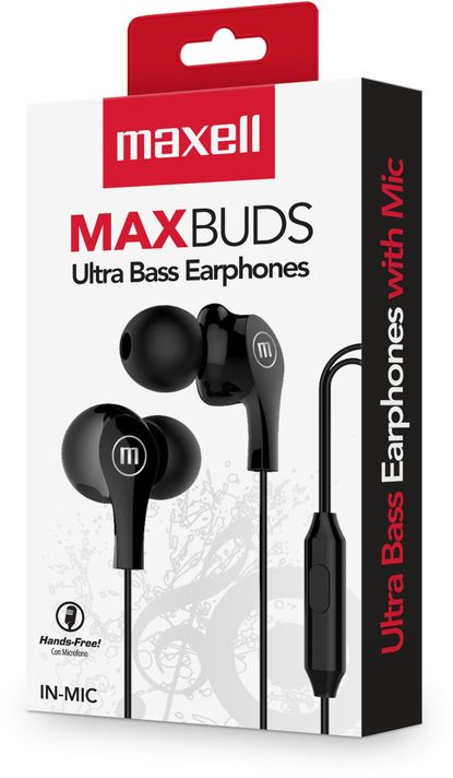Audífonos Maxell In Ear Estéreo Con Microfono Negro-2