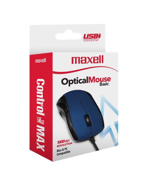Mouse Óptico Maxell Usb MOWR-101 1200DPI Azul-1