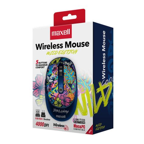 Mouse Inalámbrico Maxell Diseño Wild 4000dpi Usb/usb-c Jaguar-3