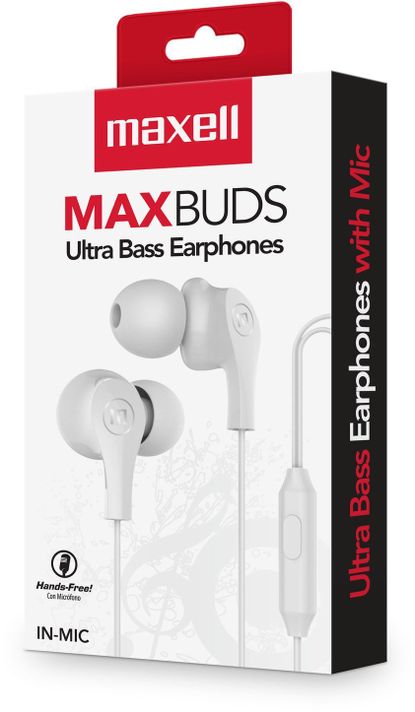Audífonos Maxell In Ear Estéreo Con Microfono Blanco-1