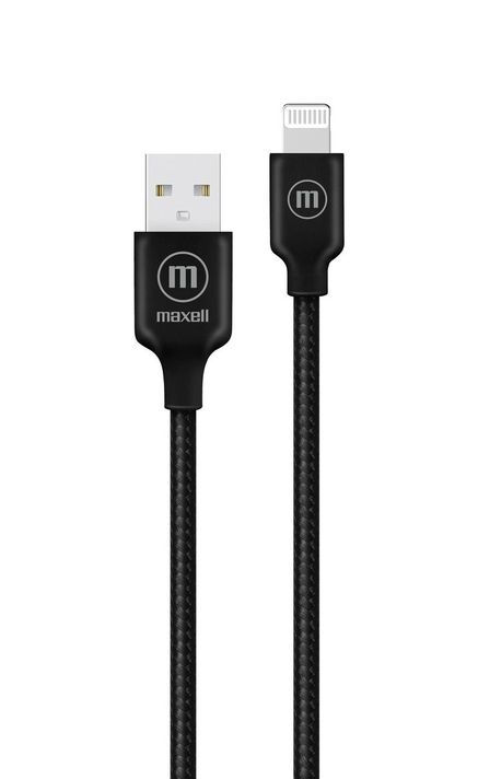 Cable Trenzado Usb A Lightning Maxell 2 Metros Carga Rápida Negro-0