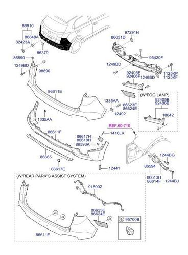 Cubierta Inferior Parachoque Trasero Hyundai Creta 2016-2018-2