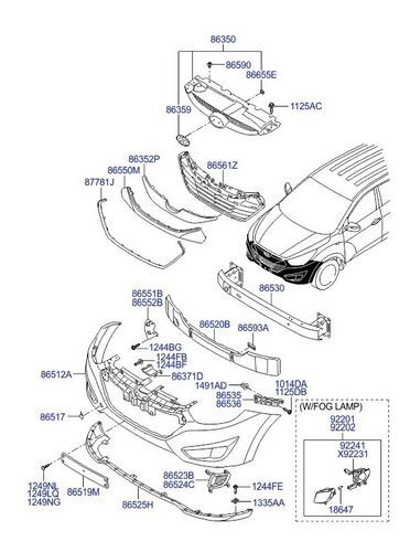 Parachoque Delantero Superior Hyundai Tucson 2013-2015 Orig.-1
