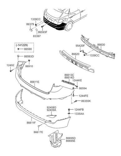 Cubierta Inferior Parachoque Trasero Hyundai Tucson 10-14-2