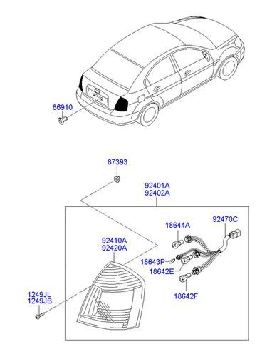 Foco Farol Trasero Izquierdo Hyundai Accent 2006-2010-3
