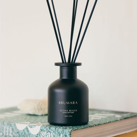 DIFUSOR ALOHA BEACH NEGRO EMPAVONADO 150ML BRUMARA-2