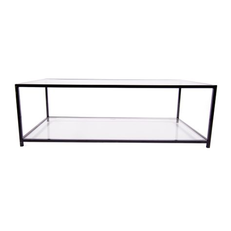 MESA DE CENTRO RECTANGULAR 100 NEGRA DOS NIVELES GLASS-2