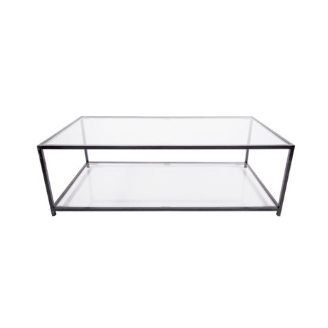 MESA DE CENTRO RECTANGULAR 100 NEGRA DOS NIVELES GLASS-1
