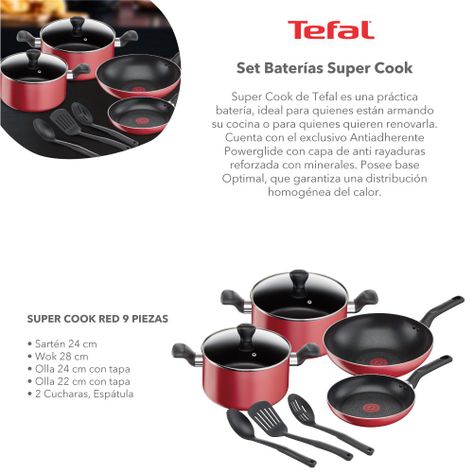 Batería 9 piezas Super Cook Red-1