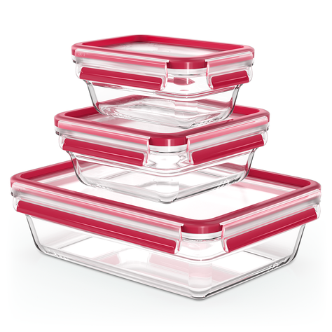 Contenedor de alimentos Masterseal Glass Set 3 piezas 450/800/2.0L-0