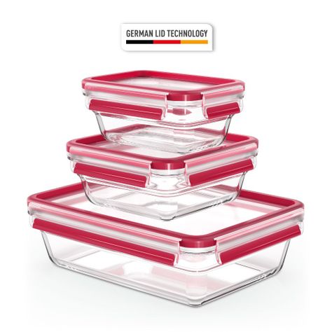 Contenedor de alimentos Masterseal Glass Set 3 piezas 450/800/2.0L-1