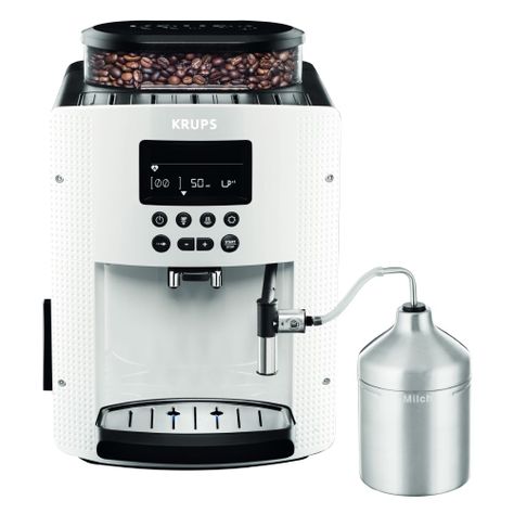Cafetera Espresso Full Auto Display Blanca + Lechero-0