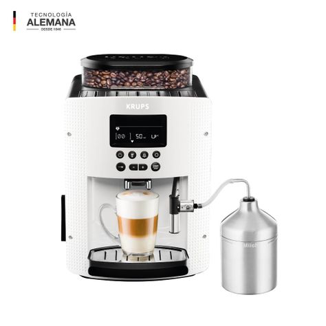 Cafetera Espresso Full Auto Display Blanca + Lechero-1
