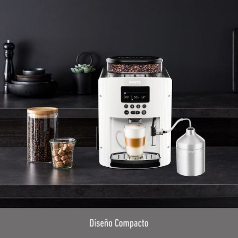 Cafetera Espresso Full Auto Display Blanca + Lechero-2
