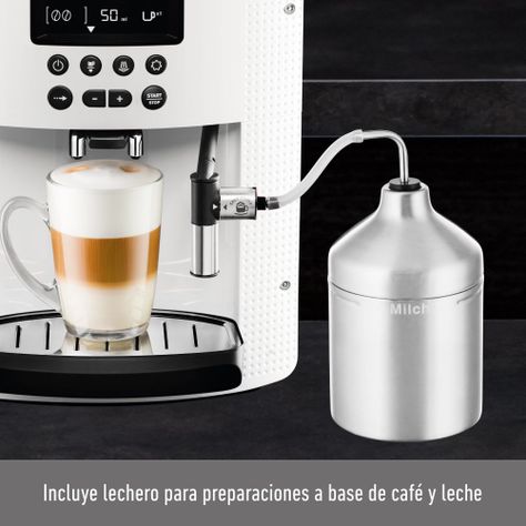 Cafetera Espresso Full Auto Display Blanca + Lechero-7