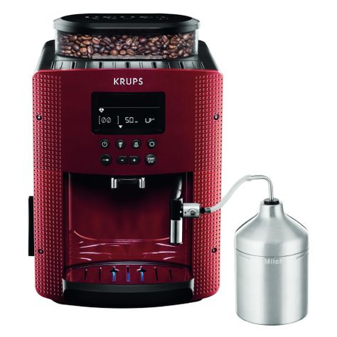 Cafetera Espresso Full Auto Display Roja + Lechero EA816570-0