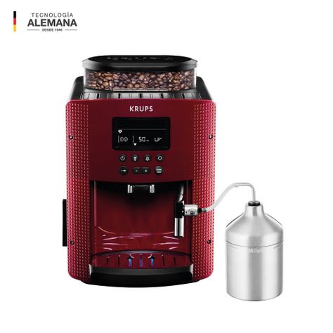 Cafetera Espresso Full Auto Display Roja + Lechero EA816570-1