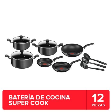 Batería 12 piezas Super Cook Black-1