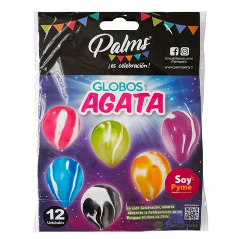 Set 12 Globos Diseño Agata Colores Surtidos-0