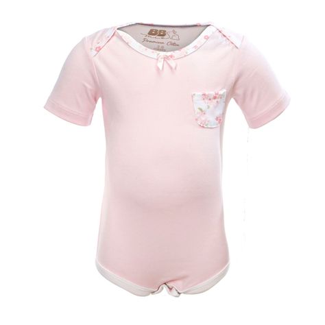 BODY ROSADO MANGA CORTA 0-3 MESES -0