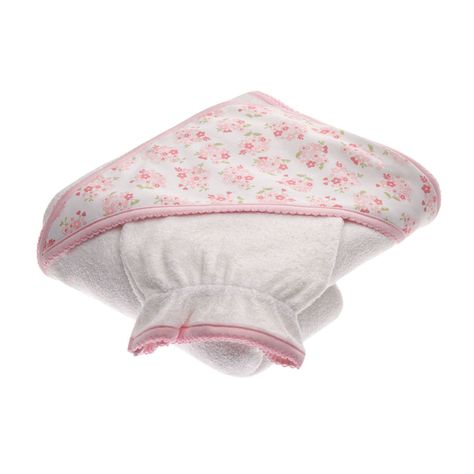 TOALLA FLORES ROSADA CON GUANTE TALLA UNICA -0