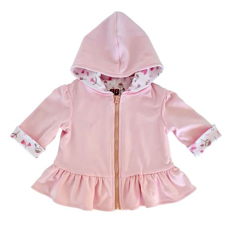 CASACA REVERSIBLE ROSADO CON FLORES 6-9 MESES-0