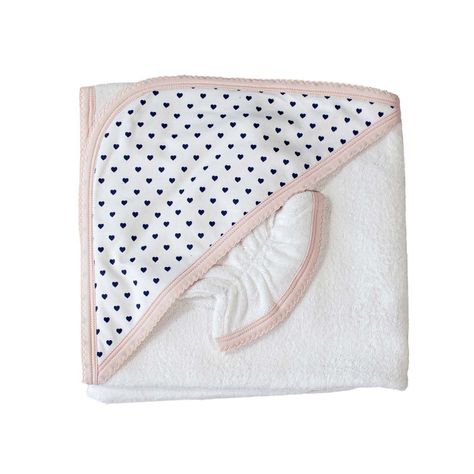 TOALLA TALLA UNICA CON ESTAMPADO DE CORAZONES AZULES-0
