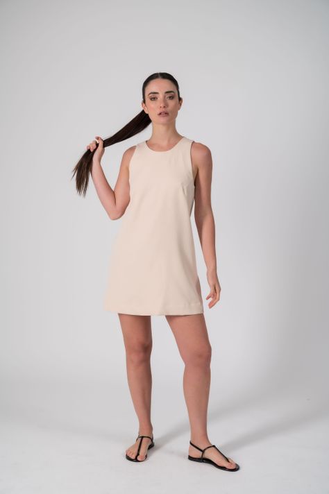 Vestido solero beige-0