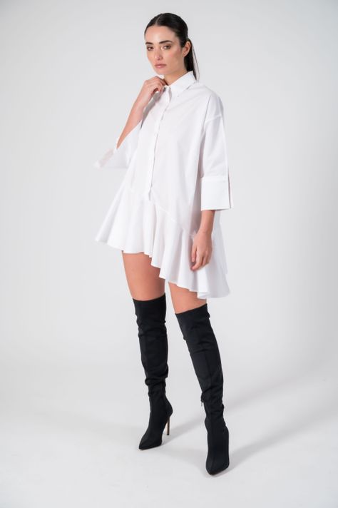 Blusa camisera con volantes-2
