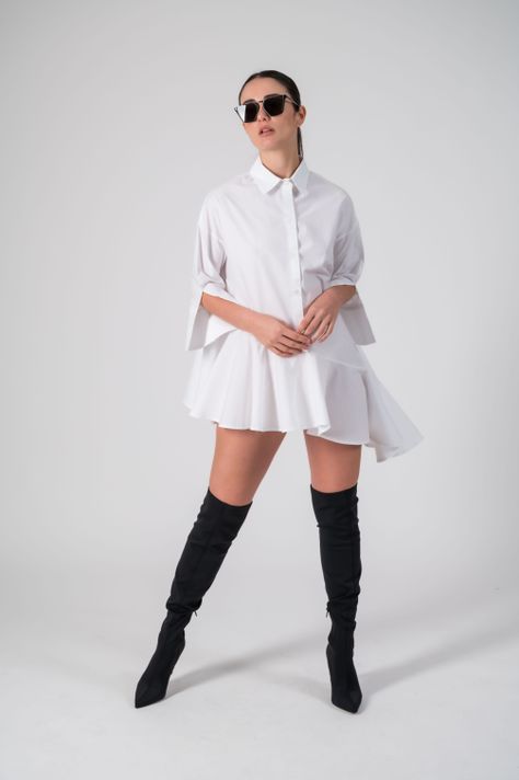 Blusa camisera con volantes-3