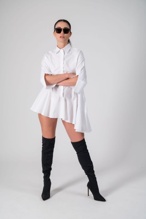 Blusa camisera con volantes-4
