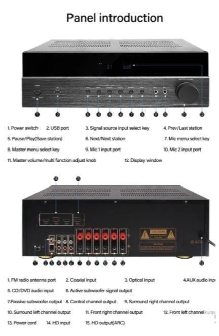 Receiver Amplificador Hs 5.2 Bluetooth-3