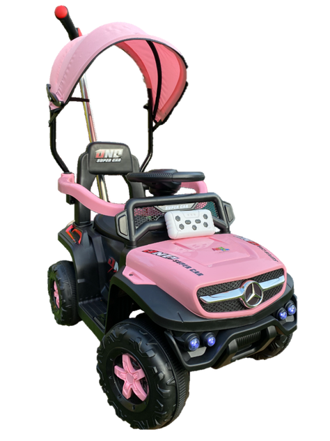 Jeep Correpasillos a Batería Mercedes Unimog 3 en 1 Rosado-0