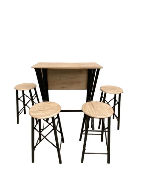 Mesa Bar-Comedor (Plegable) y Arrimo con Taburetes-3