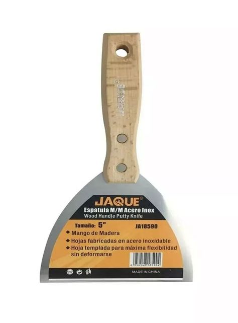 Espátula Recta Mango de Madera 5 Pulgadas-0