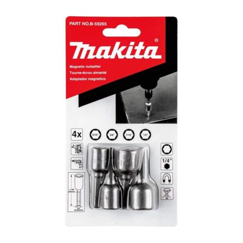 Set Adaptador Magnetico 4 Pzs Makita B-59265-6