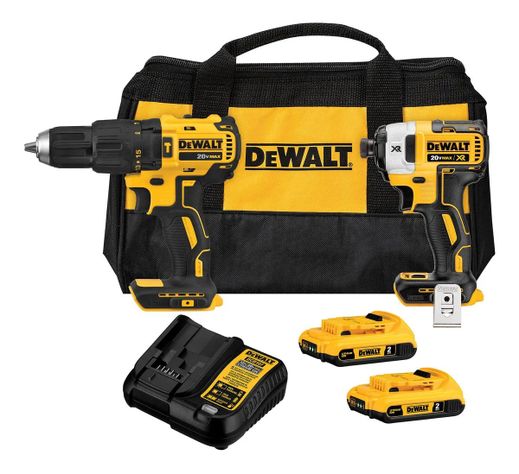 Kit Taladro Perc.+ Atornillador 20v + 2 Bat Dewalt Dck223d2-0