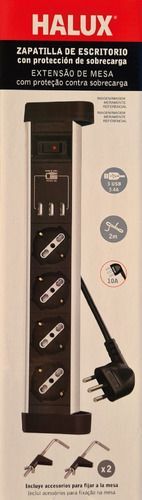 Alargador Zapatilla Para Escritorio 4 Tomas + 3 Puertos Usb-4