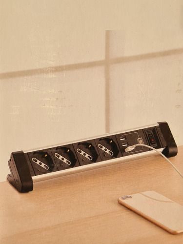 Alargador Zapatilla Para Escritorio 4 Tomas + 3 Puertos Usb-6
