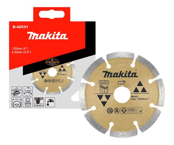 Disco Diamantado Segmentado 105x20mm + Anillo Makita D-42531-0
