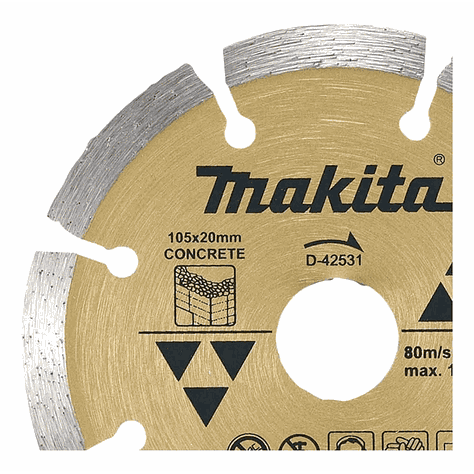 Disco Diamantado Segmentado 105x20mm + Anillo Makita D-42531-2