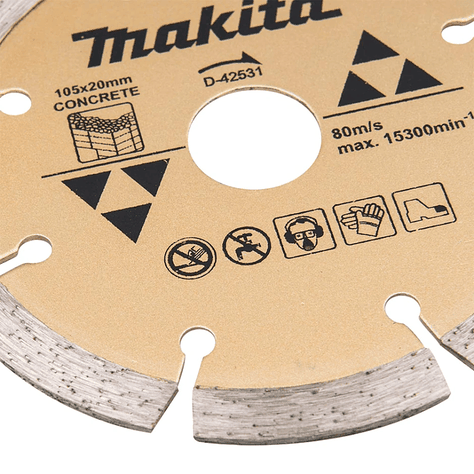 Disco Diamantado Segmentado 105x20mm + Anillo Makita D-42531-3