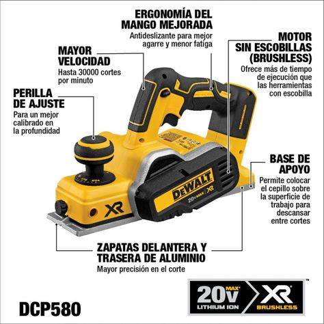 Cepillo Xr 20v Sin Carbones Y Sin Batería Dewalt Dcp580b-1