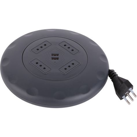 Alargador Retráctil 4 Tomas 5 M + 2 Usb Negro-3