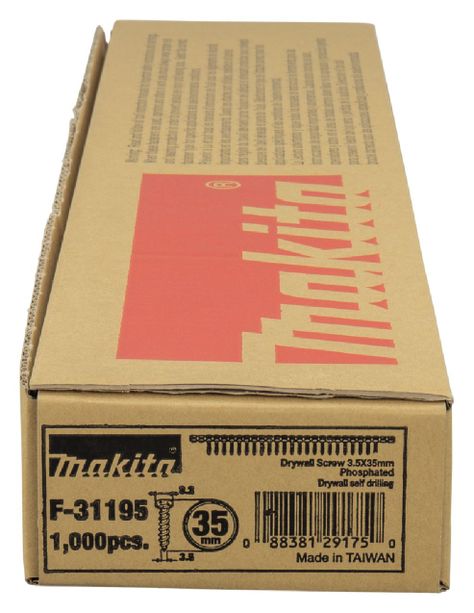 Tiras Tornillos 3.5x35mm Ph2 (1000 Unidades) Makita F-31195-2