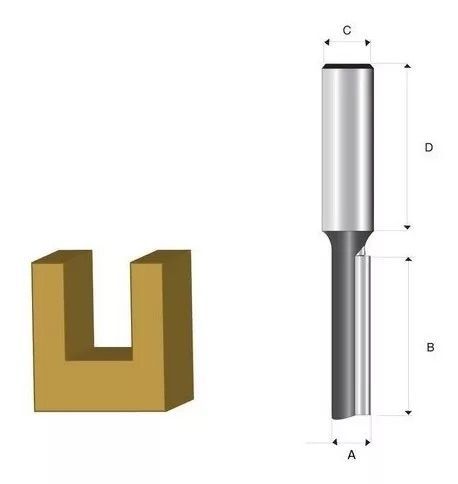 Fresa recta 1 Filo 1/4 Makita D-01286-3