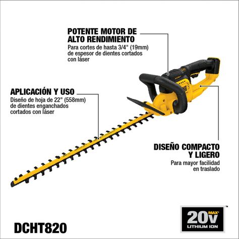 Cortasetos Inalámbrico 20v Dewalt Dcht820b Sin Baterías-8